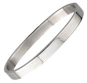 Men's Engraved Celtic Knot Bangle in Stainless Steel image