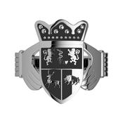 Men's Coat of Arms Claddagh Ring -  / oxidized-finish image