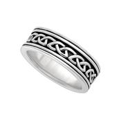 Oxidized Man's Silver Celtic Ring -  image