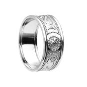 Celtic Warrior Shield Ring, Medium Width - 14k-white-gold /  image