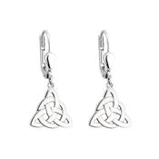 Silver Trinity Knot Drop Earrings image