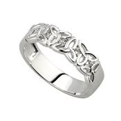 14K White Gold Trinity Knot Ring with Diamonds -  /  image