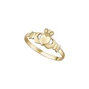 Kids 10K Yellow Gold Claddagh Ring - 