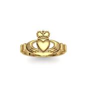 Ladies 14K Yellow Gold Plated Claddagh Ring - 