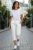 White Polka Dot Cropped Pants image