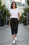 Black Stripe Cuff Capri image