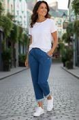 Denim Stripe Cuff Cropped Jean image