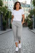 Grey Stripe Cuff Capri image