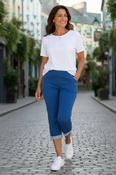 Indigo Stripe Cuff Capri image