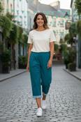 Jade Stripe Cuff Capri image