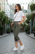 Khaki Stripe Cuff Capri image