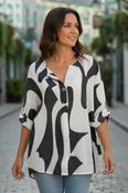 Black Abstract Cotton Top