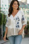 Stone Floral Cotton Top