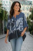 Indigo Floral Cotton Top