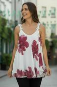 Magenta Flower Strap Top