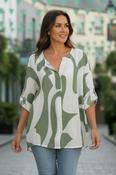 Sage Abstract Cotton Top