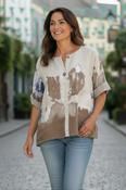 Beige Floral Cotton Top