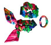 Luxury 100% Silk Scrunchie 3 Piece Set Cerise Pink image