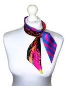 Small 100% Silk Twilly Scarf Chevron 4