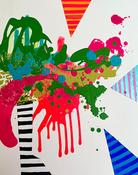 Acrylic &amp; Collage on Wooden Panel, Energetic Labyrinths 12 40x50cm