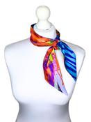 Small 100% Silk Twilly Scarf Zebra 2