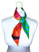 Small 100% Silk Twilly Scarf Chevron 1