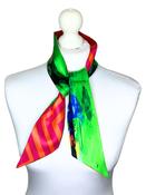 Small 100% Silk Twilly Scarf Chevron 3