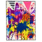 Acrylic, Collage &amp; Resin on Wooden Panel, Energetic Labyrinths 7, 60x80cm