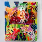 Acrylic, Collage &amp; Resin on Wooden Panel, Conscious Field No.3, 50x60cm
