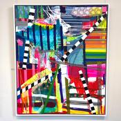 Acrylic and Collage on Canvas, Navigating the Labyrinth Series 2, 174x145 Framed