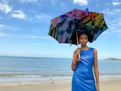 Eco - Friendly Long Style Umbrella Blue image