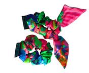 Luxury 100% Silk Scrunchie 2 Piece Set Cerise Pink image
