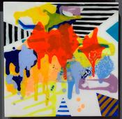 Acrylic, Collage &amp; Resin on Wooden Panel, Conscious Field Series No. 2 image