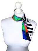 Small 100% Silk Twilly Scarf Chevron 2