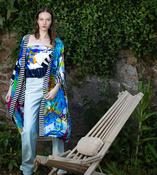 Luxurious 100% Silk Light Blue Kimono