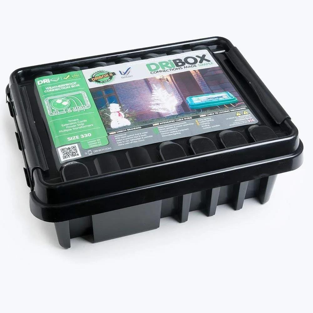 DRiBOX Weatherproof Connection Box DB‑330‑UK‑B – IP55 Outdoor Power ...
