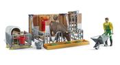Bruder Cow and Calf Barn with Farmer image