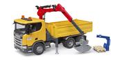 Bruder Scania Super 560R construction site truck with crane and 2 pallets image