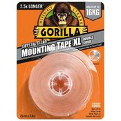 Gorilla Crystal Clear Mounting Tape - 25mm x 3.8m, Holds Up to 16kg, Weather-Resistant image