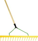 Herron Yellow Plastic Hay Rake - 16-Tooth Heavy-Duty Polypropylene Rake