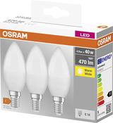 Osram 4052899955509 LED (monochrome) EEC F (A - G) E14 Candle shape 4.9 W = 40 W Warm white (Ø x L) 38 mm x 105 mm 3 pc image