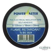 PowerMaster PVC Insulating Tape Black | 19mm x 20m, Flame Retardant, BS 3924 image