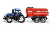 SIKU Mini New Holland Tractor &amp; Abbey Trailer - 1:72 Scale Diecast Model