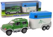2-Play Die-Cast Mitsubishi with Horse Box &amp; 2 Horses | Pull-Back Action | Interactive Toy Set