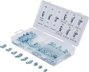 Grease Nipple Assortment - 110 pcs. | Straight, 45° &amp; 90° Angles | Carbon Steel (A3) Galvanized