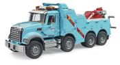 Bruder MACK Granite Recovery Truck with Light &amp; Sound - Towing Vehicle with Working Winch