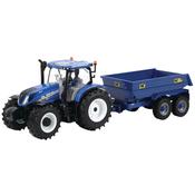 Britains 43268 New Holland T6 Tractor with Trailer Play Set – 1:32 Scale Farm Toy