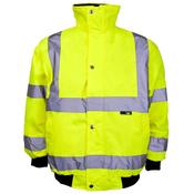 Hi-Vis Reflective Junior Bomber Jacket – Yellow  Safety &amp; Weather Protection