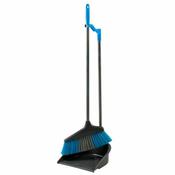 SupaHome Grey &amp; Blue Long Handled Dustpan &amp; Brush image