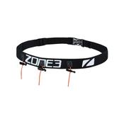 Zone3 Racebelt with Gel Loops Black/White – Adjustable Triathlon Race Number Belt